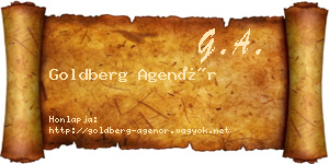 Goldberg Agenór névjegykártya